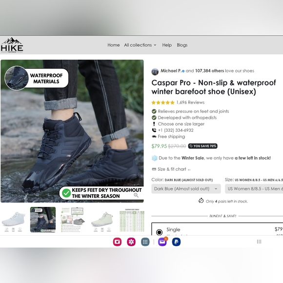 HIKE Caspar Pro barefoot shoe - Picture 2 of 6